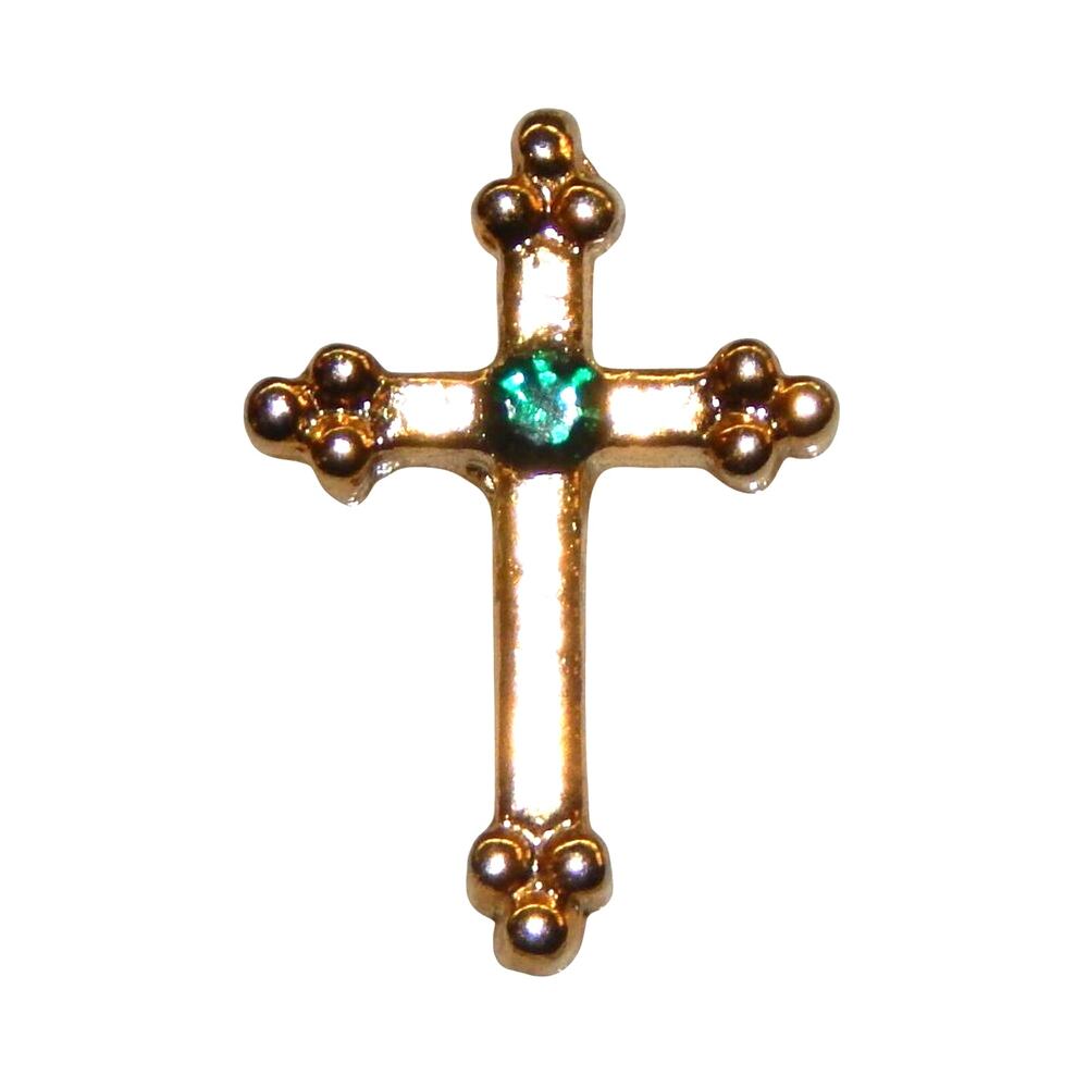 Vintage Month of May Birthstone Cross Pin on Gift Card